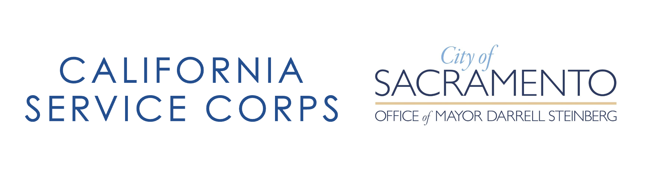 CA Service Corps and City of Sacramento logo lockup