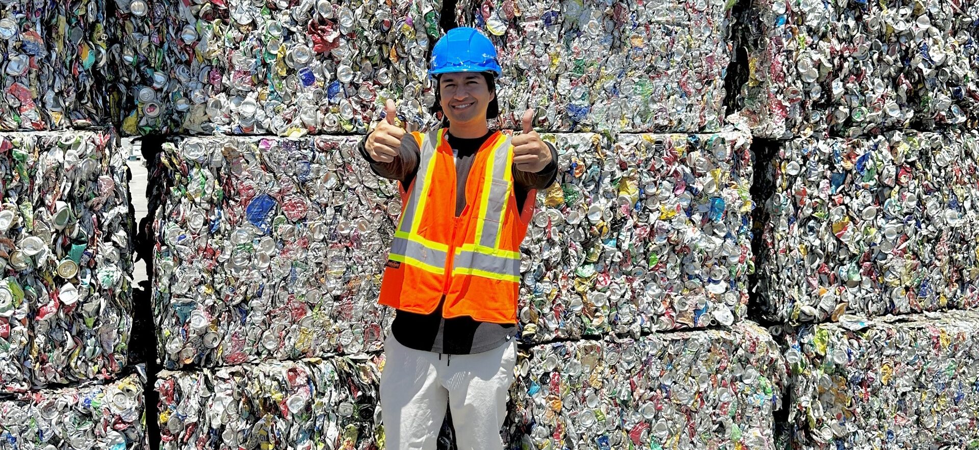 Nick Vallejo at recycling site